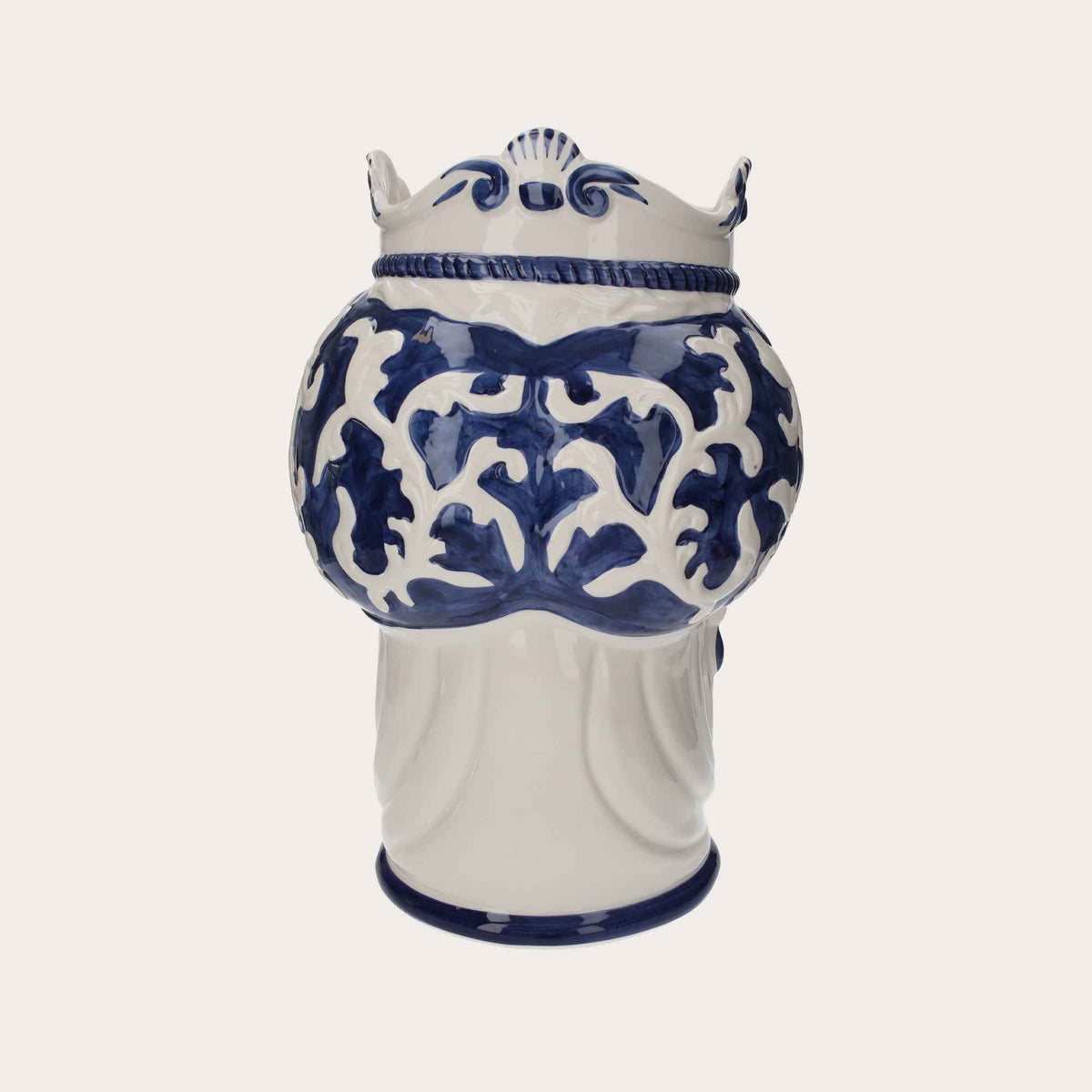 Vaso Testa di Moro Donna Grande in Ceramica Blu – Artigianato Made in Italy h. 47 cm