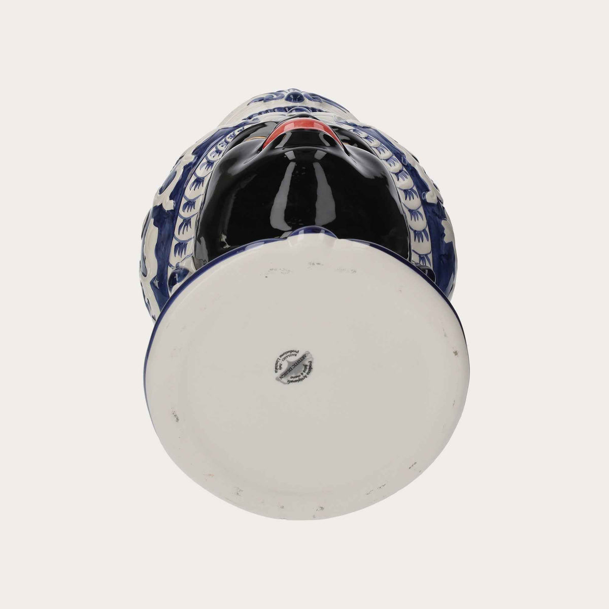 Vaso Testa di Moro Donna Grande in Ceramica Blu – Artigianato Made in Italy h. 47 cm