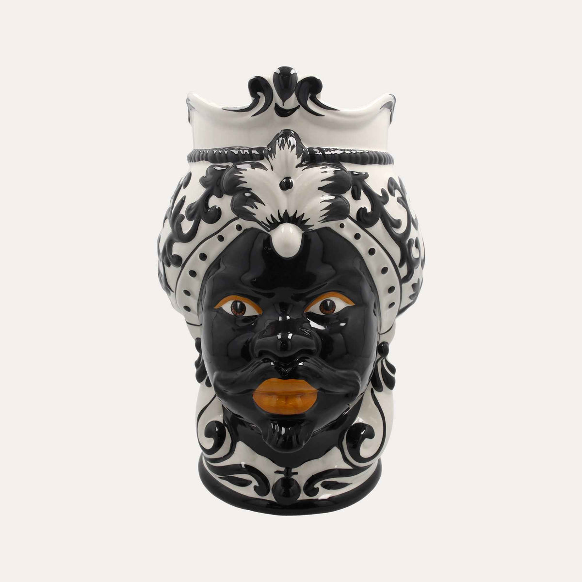 Vaso Testa di Moro Donna Grande in Ceramica – Artigianato Made in Italy h. 47 cm