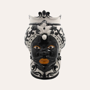 Vaso Testa di Moro Donna Grande in Ceramica – Artigianato Made in Italy h. 47 cm