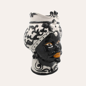 Vaso Testa di Moro Donna Grande in Ceramica – Artigianato Made in Italy h. 47 cm