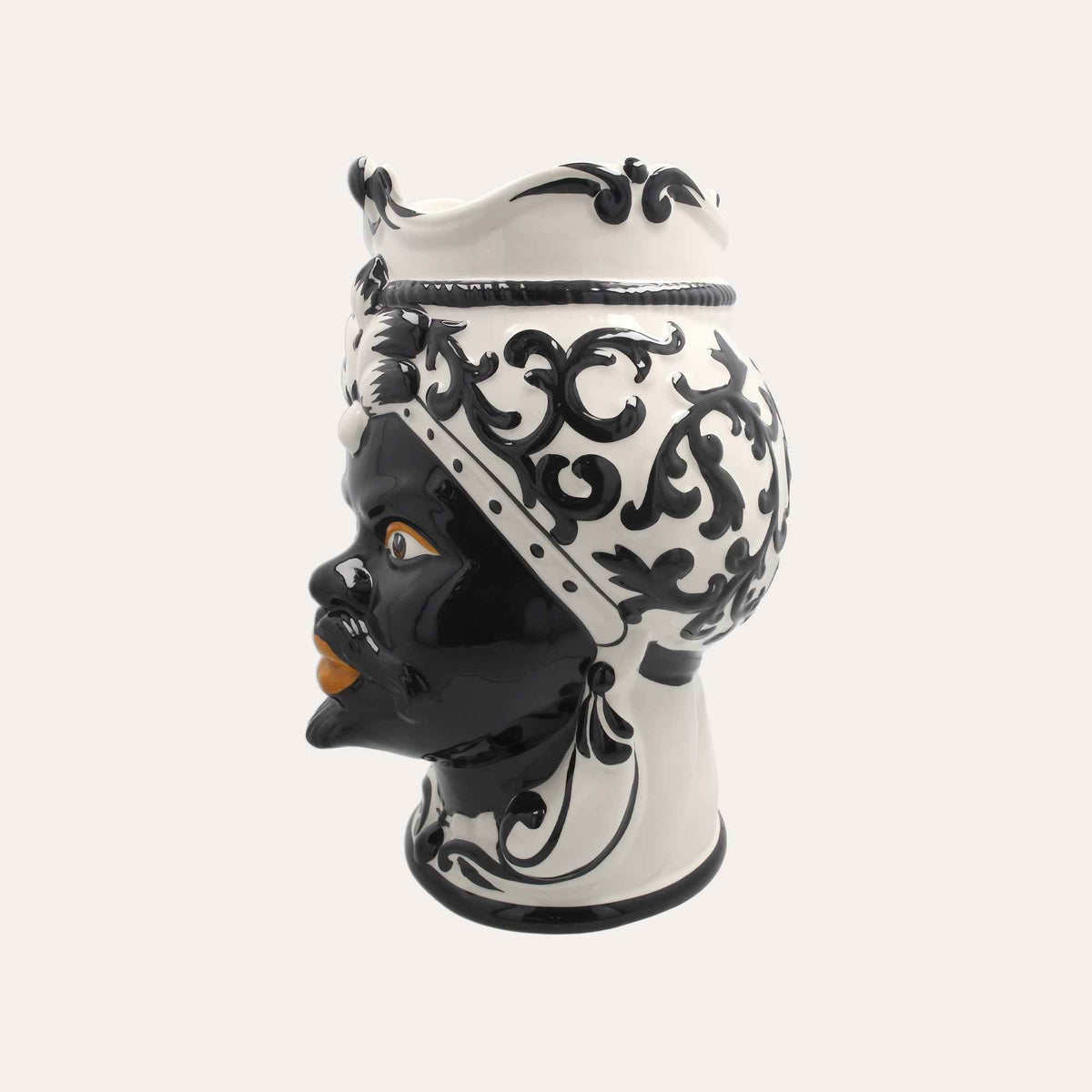 Vaso Testa di Moro Donna Grande in Ceramica – Artigianato Made in Italy h. 47 cm