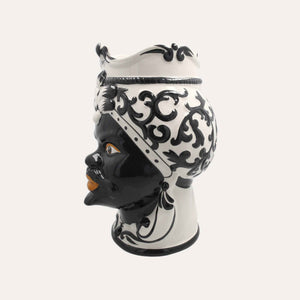 Vaso Testa di Moro Donna Grande in Ceramica – Artigianato Made in Italy h. 47 cm