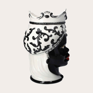 Vaso Testa Donna di Moro Grande in Ceramica – Artigianato Made in Italy h. 47 cm