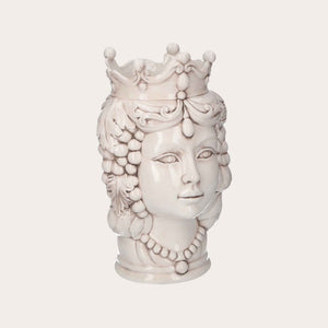 Vase Femme Testa di Moro en Céramique Antique - Fabriqué en Italie Artisanat h. 38 cm