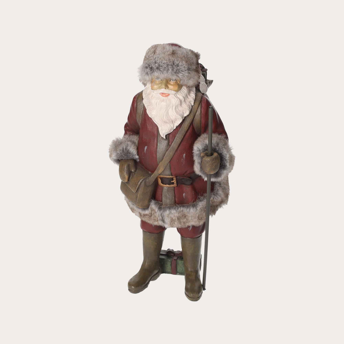 Resin Figurine of Santa Claus with Sack of Gifts