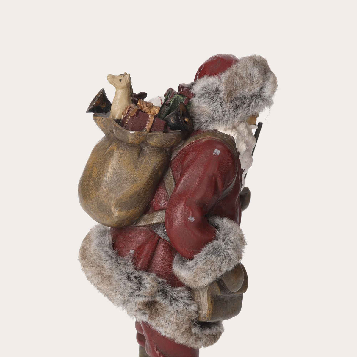 Resin Figurine of Santa Claus with Sack of Gifts