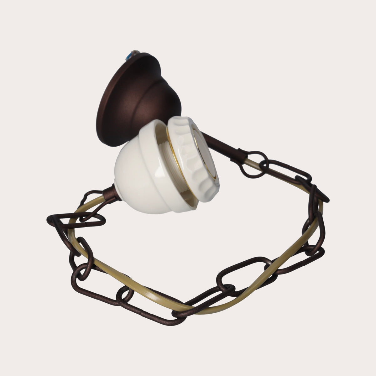 Catena in ottone con Attacco E27 per Lampadari in Ceramica