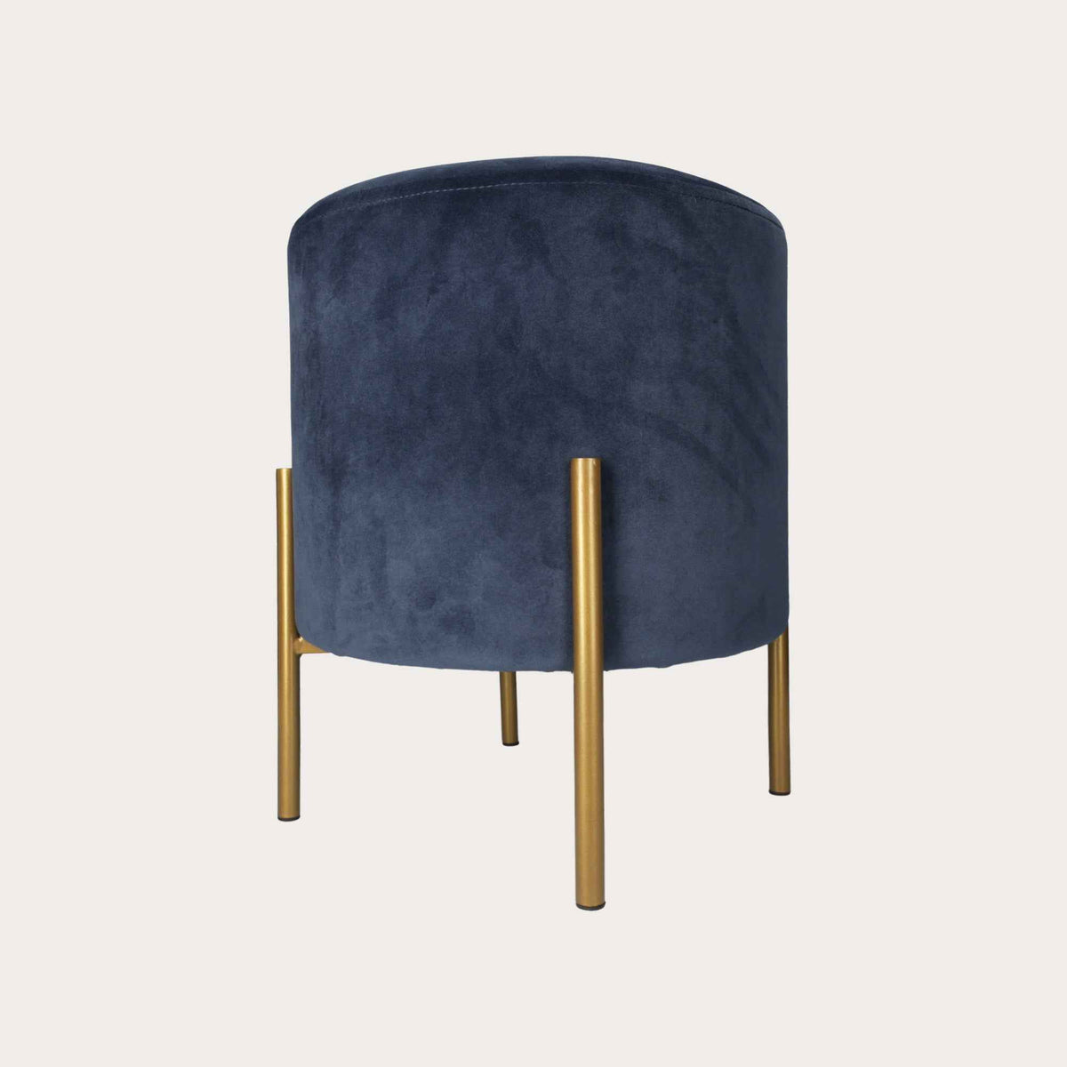 Pouf Rotondo Blu in Velluto
