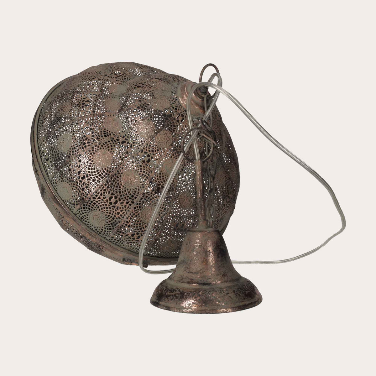 Lampadario Arabesque a Sospensione in Metallo Marrone