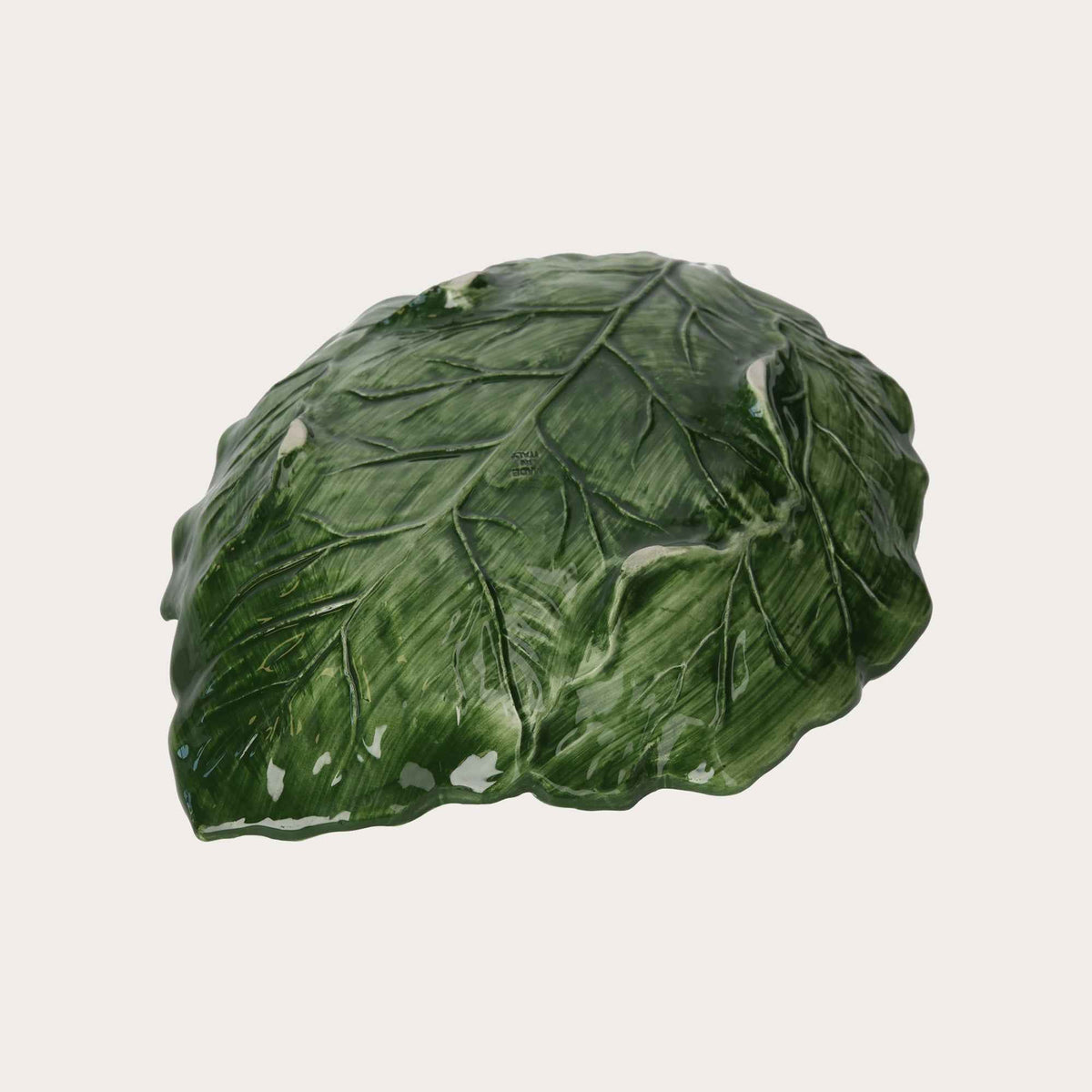 Handmade Leaf-Shaped Green Ceramic Serving Plate – Made in Italy