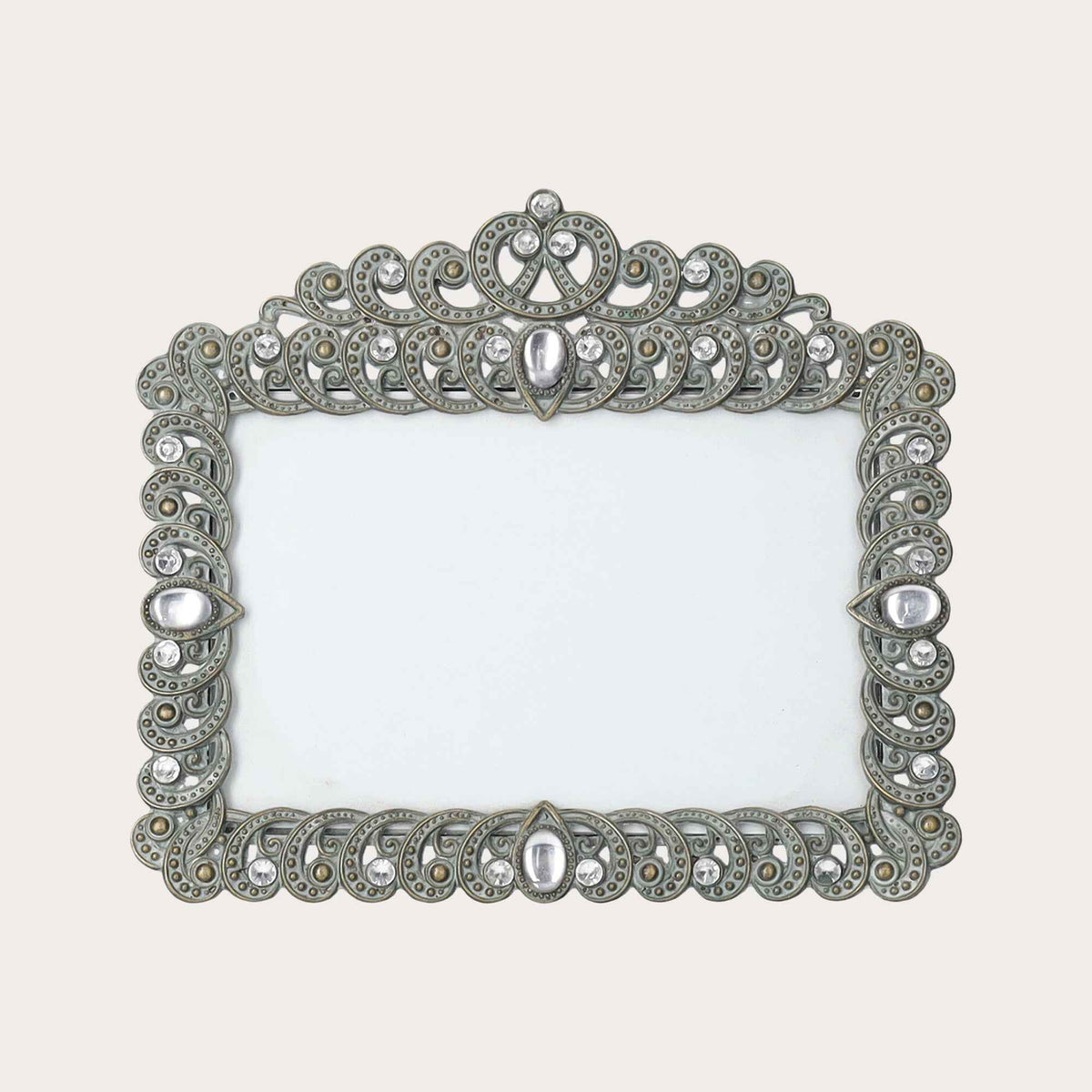 Metal photo frame with gems