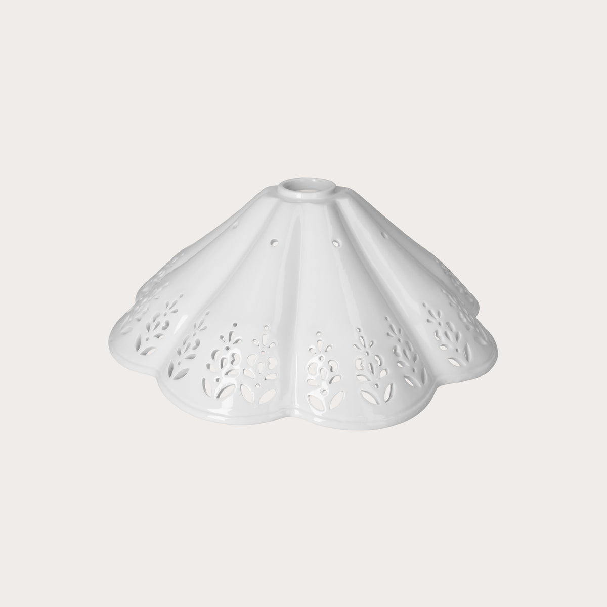Perforated White Ceramic Lampshade Ø 38 cm