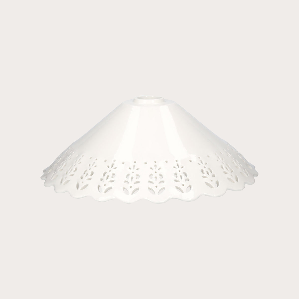 Handcrafted Lampshade in White Ceramic with Openwork d. 40cm