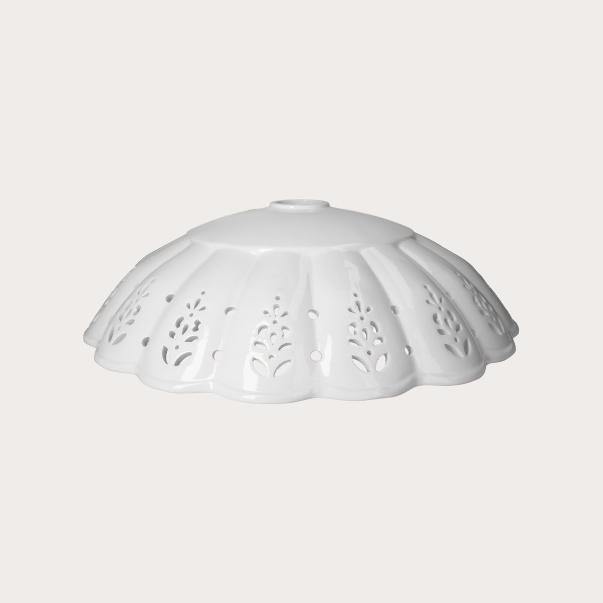 Perforated White Ceramic Lampshade Ø 42 cm