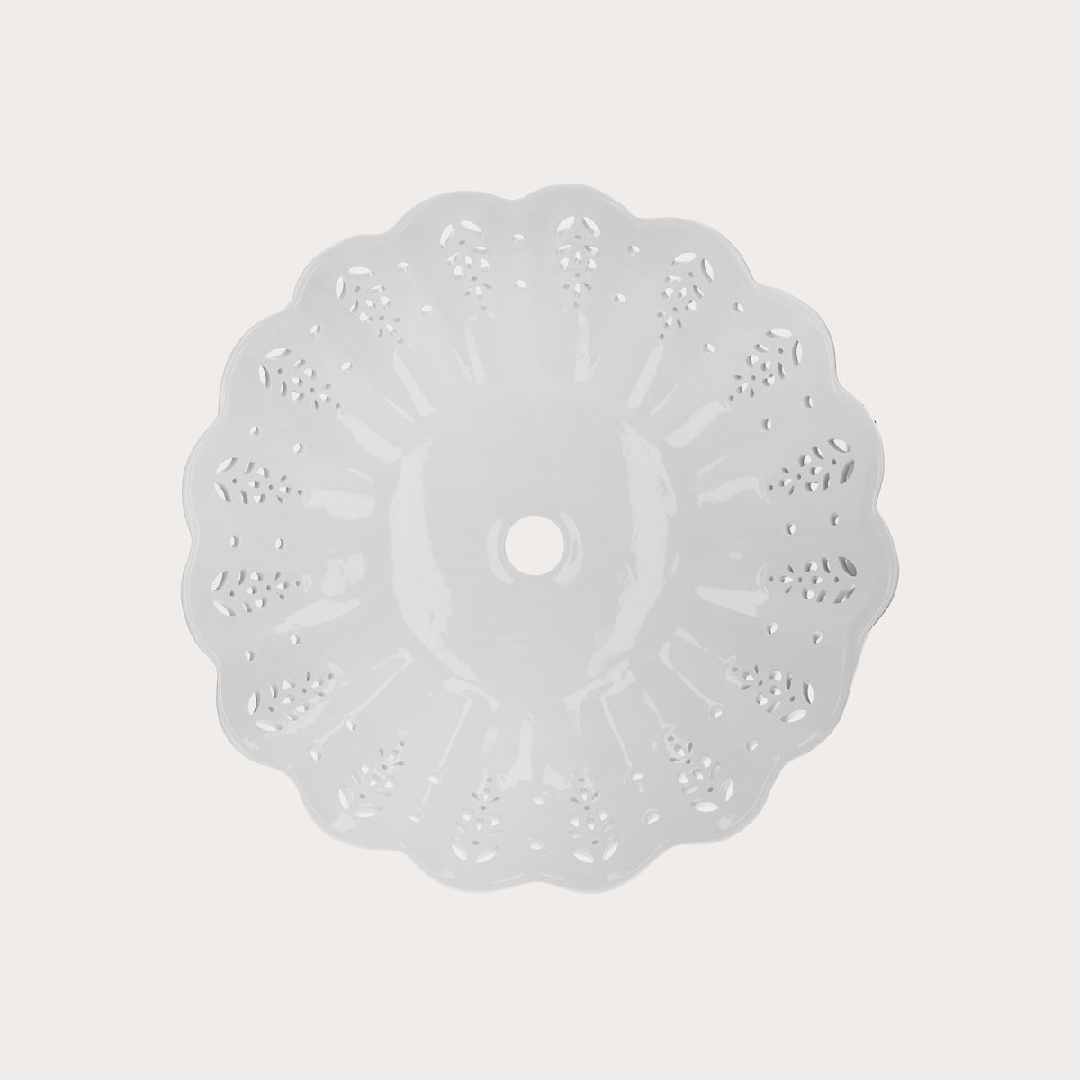 Perforated White Ceramic Lampshade Ø 42 cm
