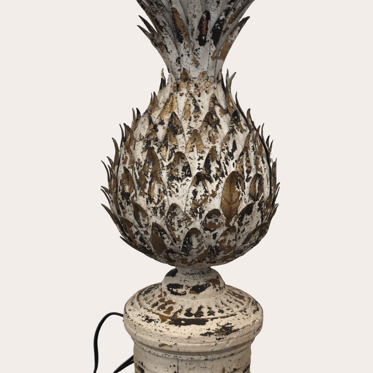 Lampada da Tavolo Shabby con Base a Forma di Ananas
