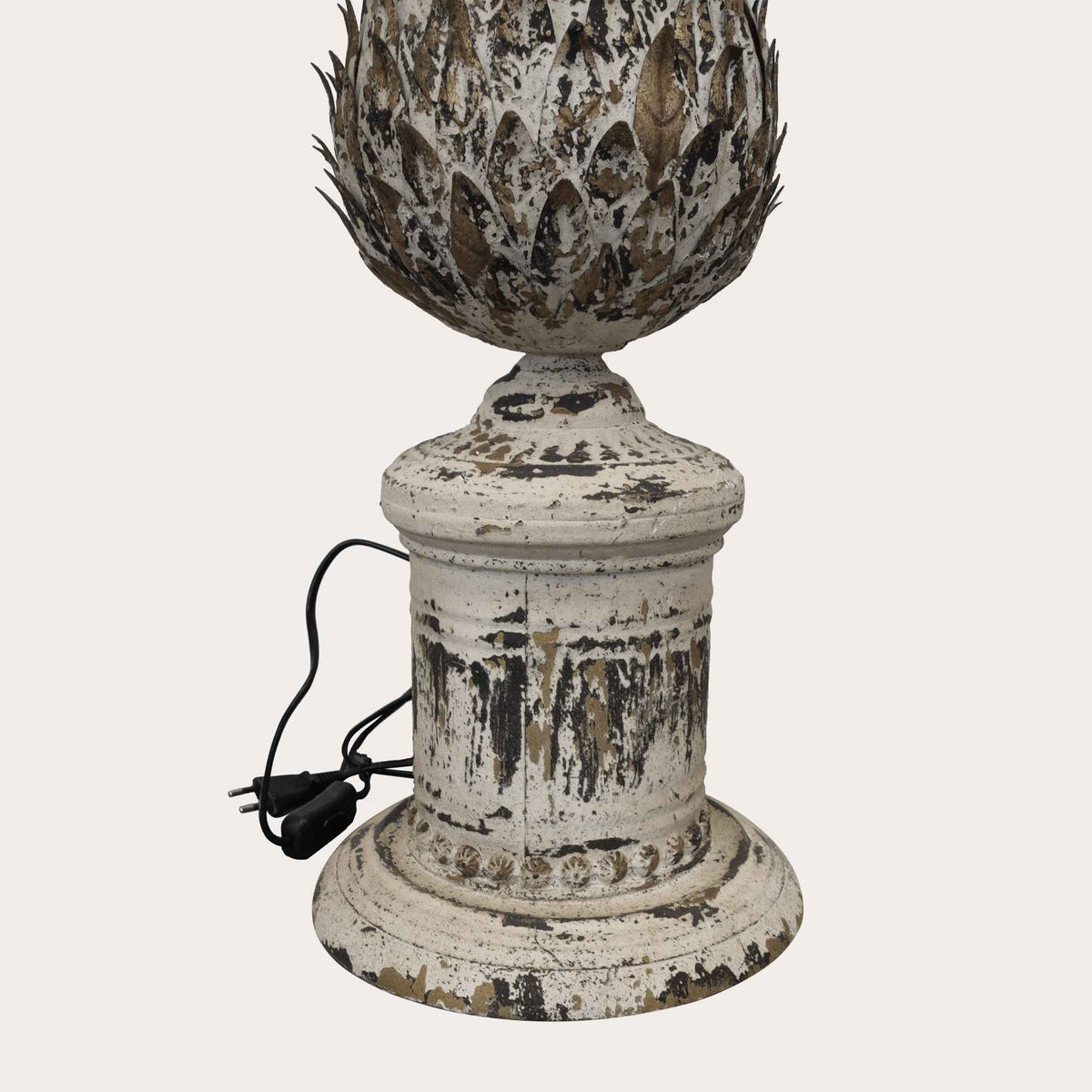 Lampada da Tavolo Shabby con Base a Forma di Ananas