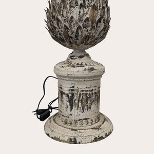 Lampada da Tavolo Shabby con Base a Forma di Ananas