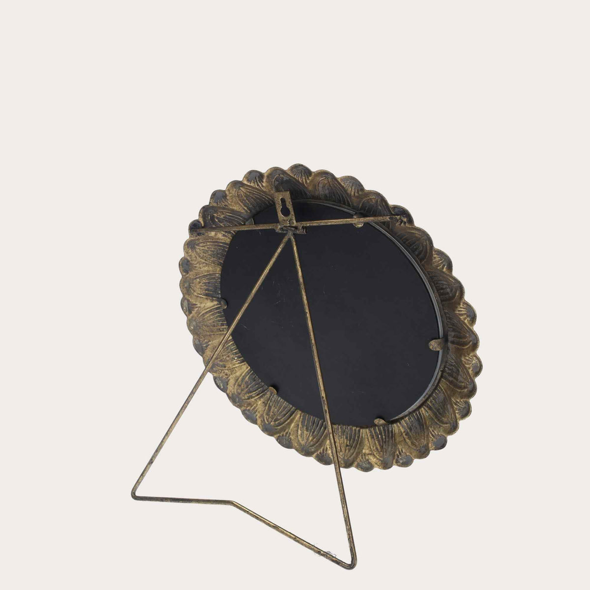 Golden Vintage Style Round Freestanding Mirror - Elegant Home Decoration