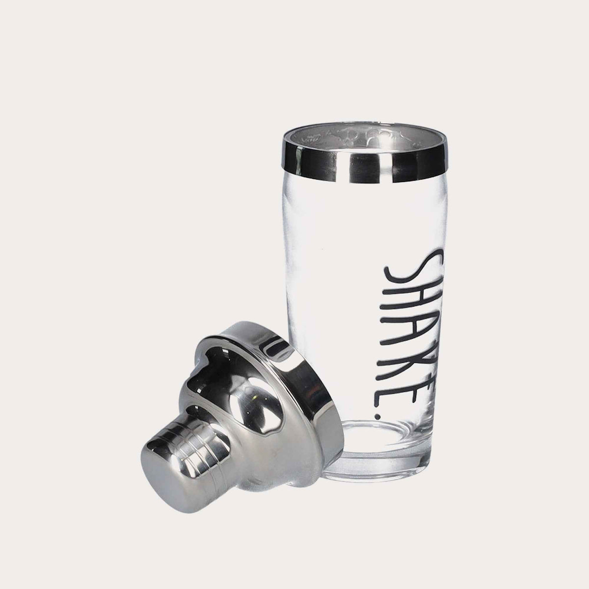 Glass Shaker with Elegant Steel Cap