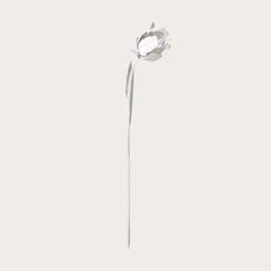Lotus Flower Post in White Iron