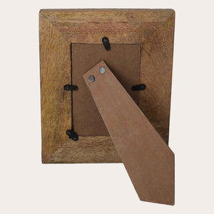 Cornice Portafoto Intagliata in Legno con Motivazione Floreale