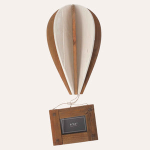 Decorative hot air balloon with recycled wood photo frame