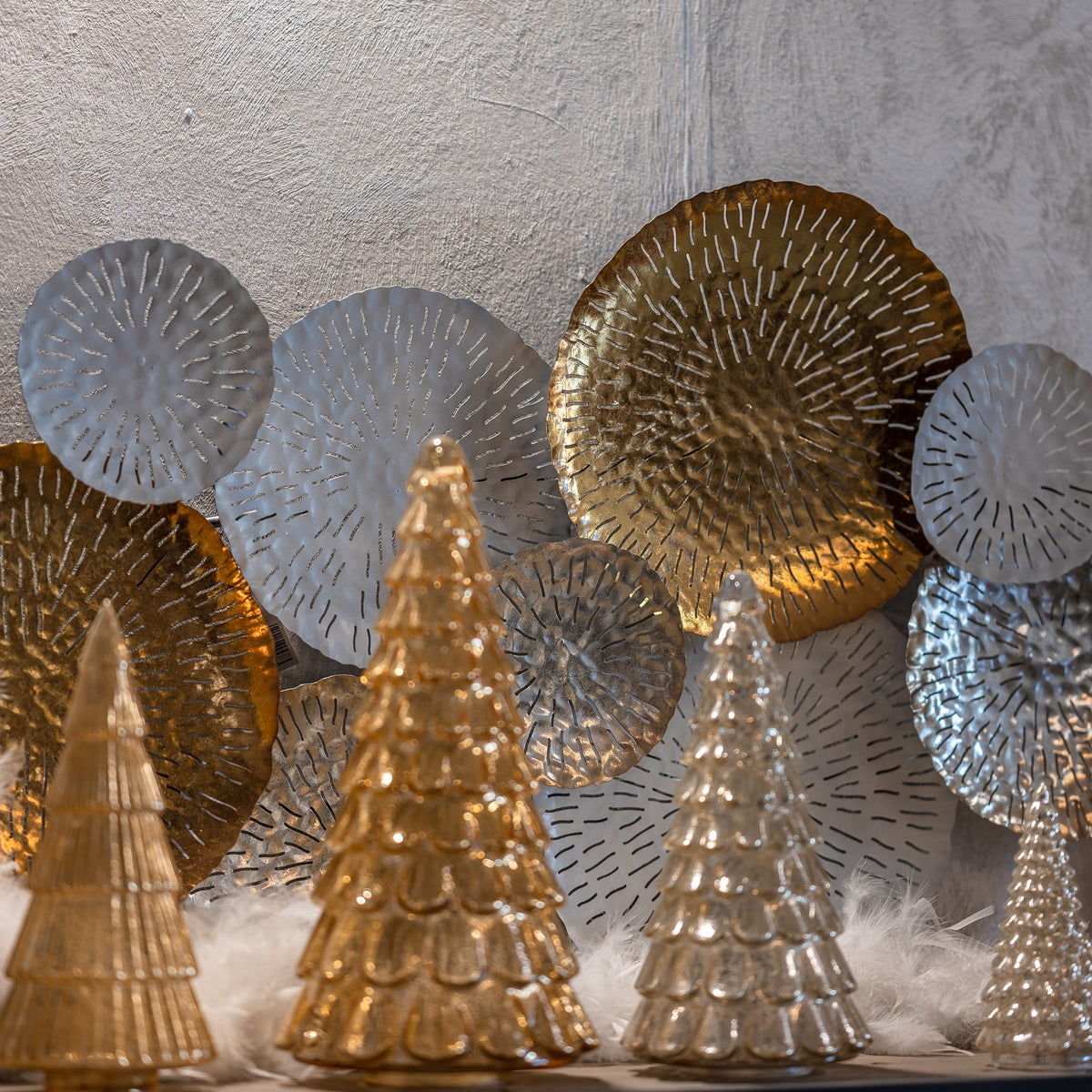 Árvore de Natal com LED em Vidro Dourado H.40 cm - KeyHome Store