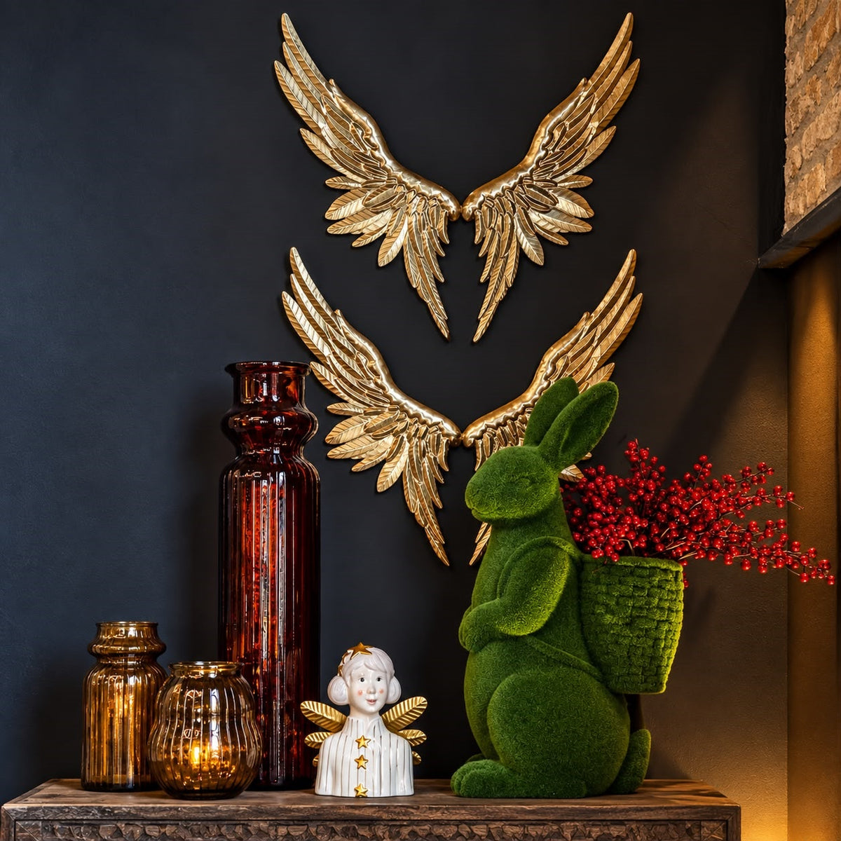 Set 2 Ali Decorative in Latta Oro H.65x70 cm - KeyHome Store