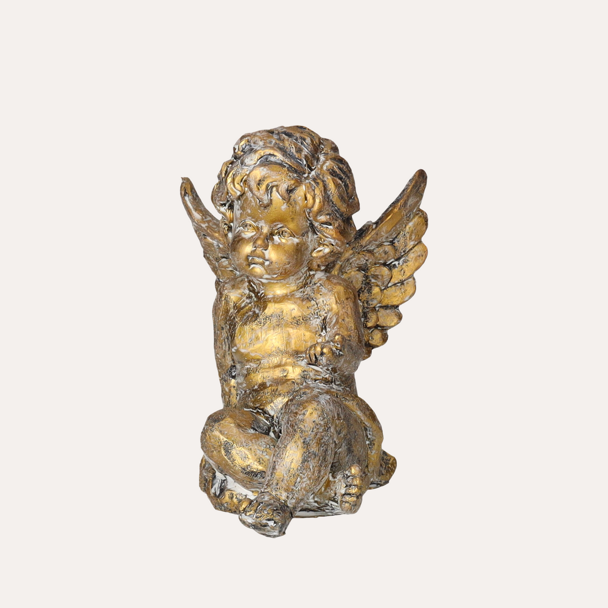 Putto in Resina Oro 13x16x15H