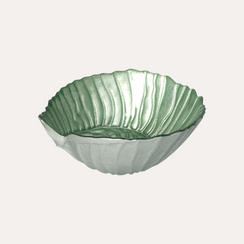 Set of 4 Green Glass Shell Bowls Ø14 cm