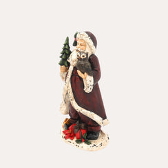 Babbo Natale con Civetta in Resina H.36×22×13 cm - KeyHome Store