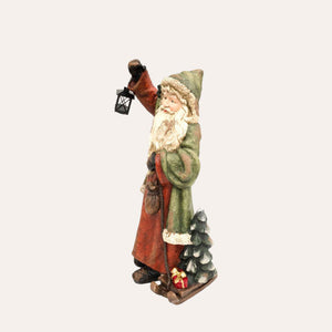 Babbo Natale Rosso con Slitta in Resina H.85x47x35 cm