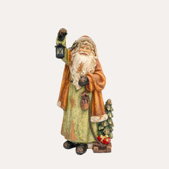 Babbo Natale con Slitta in Resina Verde H.85x47x35 cm - KeyHome Store