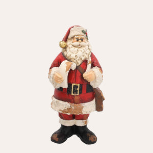 Babbo Natale con Libro Decorativo in Resina H.42x20x20cm