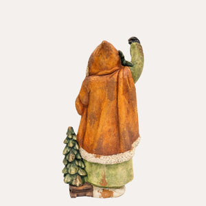Babbo Natale con Slitta in Resina Verde H.85x47x35 cm - KeyHome Store