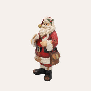 Babbo Natale con Libro Decorativo in Resina H.42x20x20cm