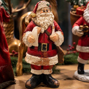 Babbo Natale con Libro Decorativo in Resina H.42x20x20cm