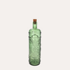 Grüne Glasflasche mit Korkstopfen H.30x8 cm