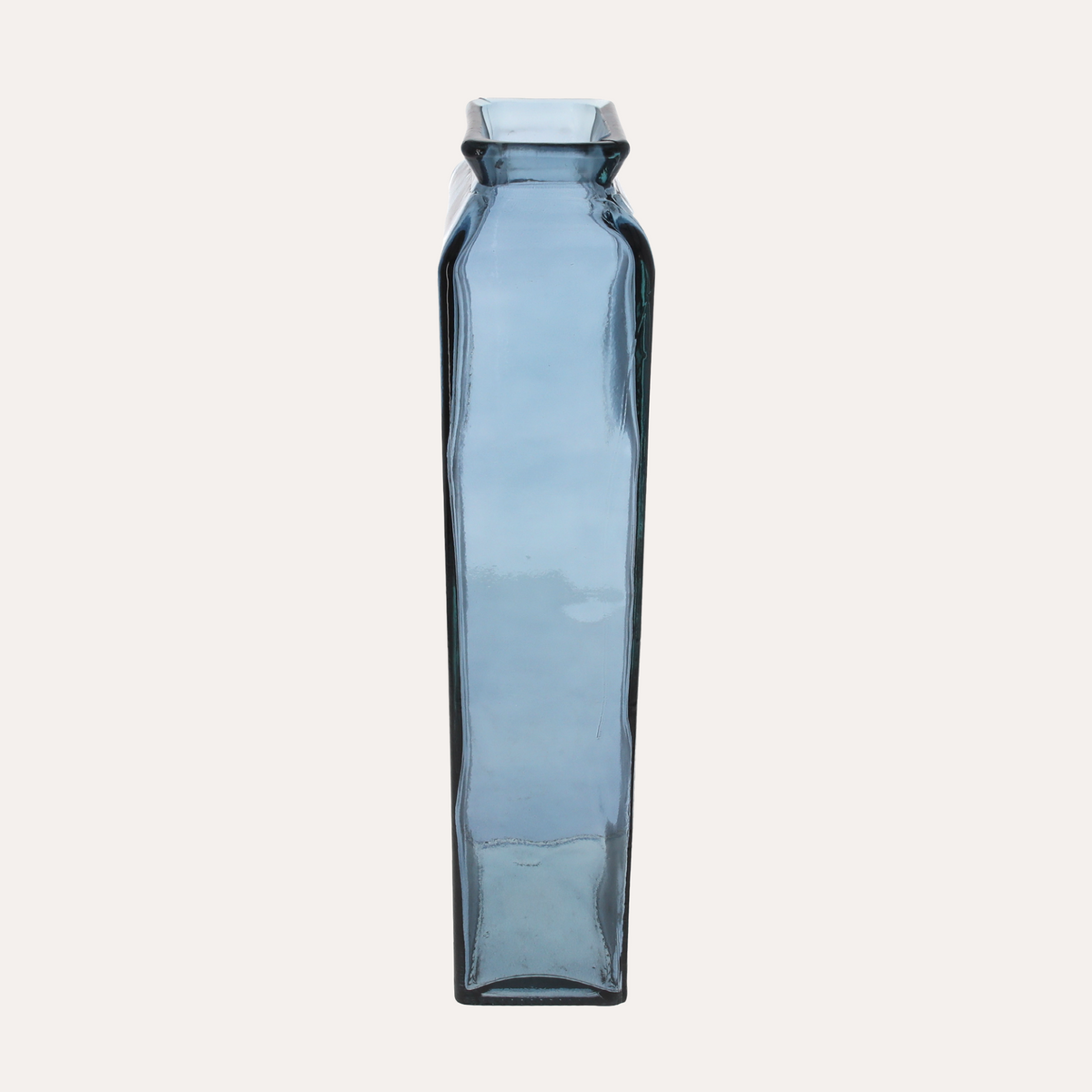 Vaso rettangolare in vetro fumé blu H45x14 cm