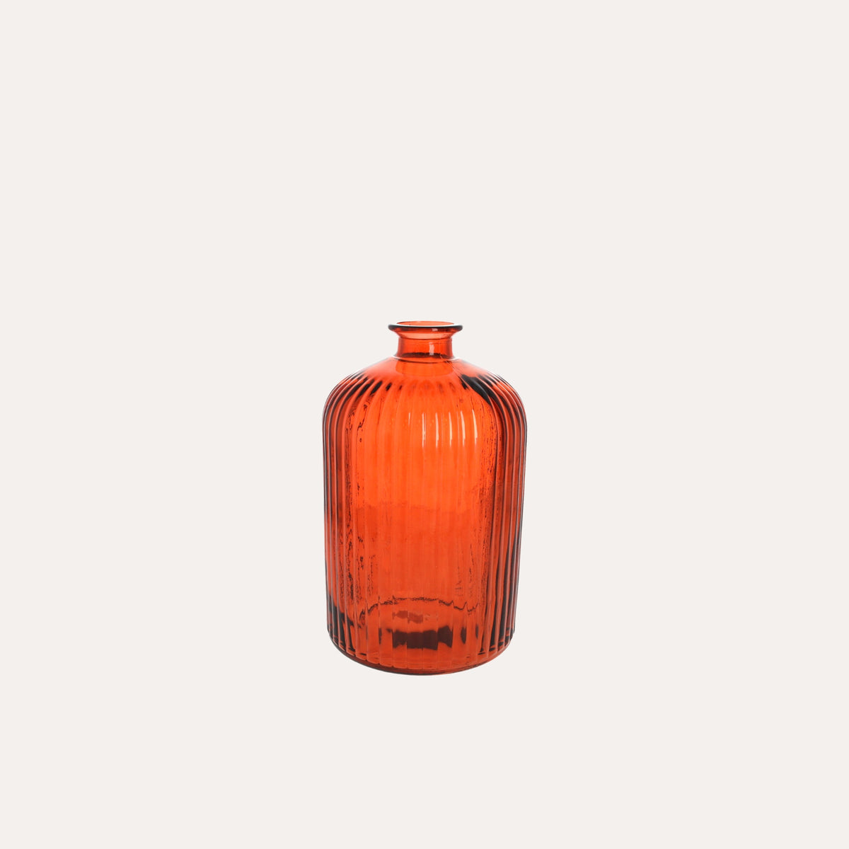 Bottiglia in Vetro Rigato (14x23cm) - Arancio
