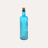 Flacon en verre turquoise avec bouchon H.25x6,5 cm