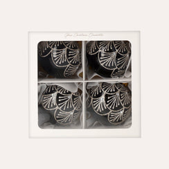 Set 4 Palline Natalizie con Glitter in Vetro Nero Ø.8 cm - KeyHome Store