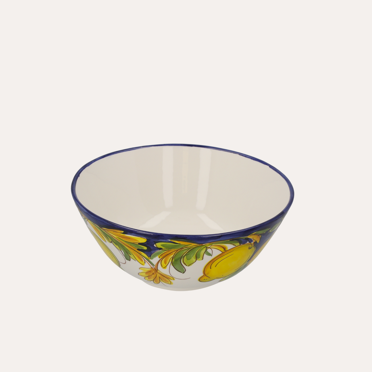 Cuenco de cerámica “Lemon” amarillo y azul Al.10xP23 cm