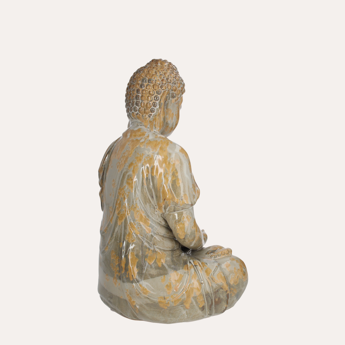 Statua Buddha in Ceramica Effetto Marmorizzato H.50 cm