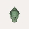 Testa Buddha Decorativa in Vetro Verde H. 30 cm