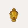 Testa Buddha Decorativa in Vetro Giallo H. 30 cm
