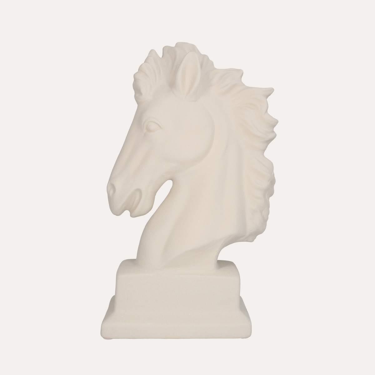 Testa di Cavallo Grande in Ceramica Bianca H.50x26x14 cm