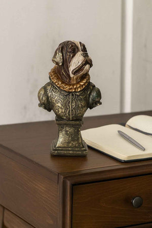 Busto de Bulldog en Resina – Escultura Decorativa para Hogar, Estudio o Tienda